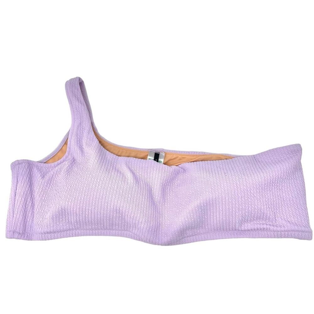 J. Crew Textured One-Shoulder Padded Bikini Top in Lavender Women's 3X BE715